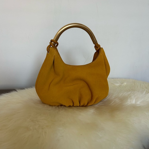 Madewell Mini Bag with Curved Metallic Handle | Mustard - Picture 2 of 5